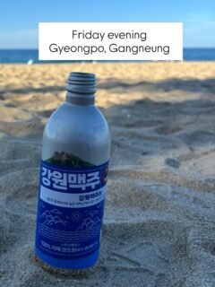 Arrived Friday evening for a few days in Gangneung (again!) with @romana First night, beach, Gangwon beer, Japanese grill.