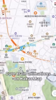Cute train animations on KakaoMap #notsimcity #kakaomap #seoul
