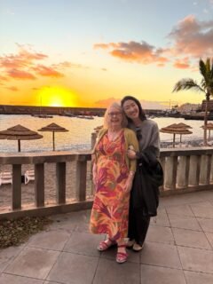 Christmas Day dinner at Playa de San Juan beach. Nice sunset. We WhatsApp’d with family in the UK. Among our meal were canary potatoes and a deconstructed cannoli #playadesanjuan #tenerife